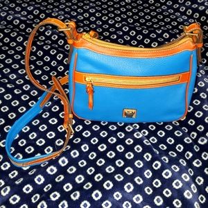 Dooney & Bourke French blue textured leather crossbody purse
